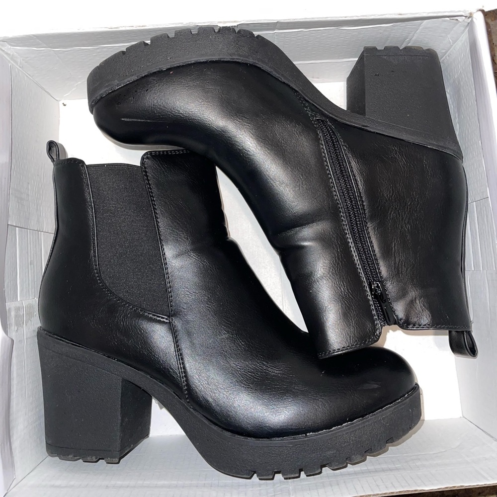 Faux leather boots